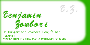 benjamin zombori business card